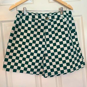 NWT- Wild Fable Chino Bermuda Shorts Emerald Green Check